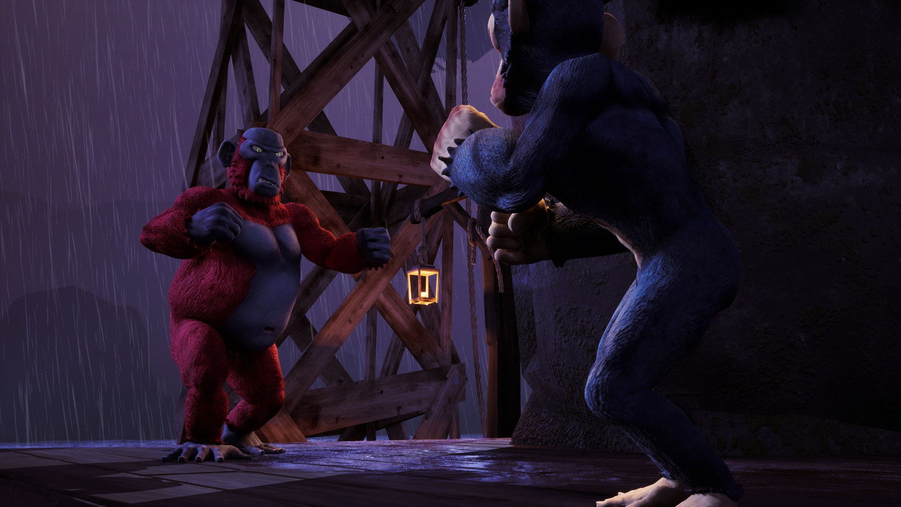 Two Apes Beat Each Other to Death